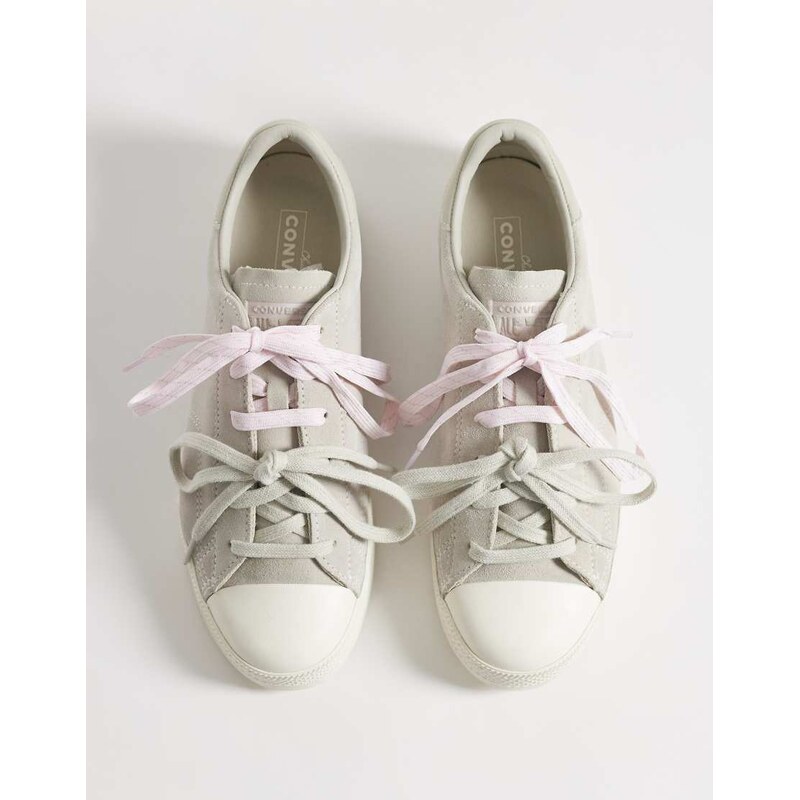 Converse Chuck Taylor Lo trainers with double lace in green-Pink