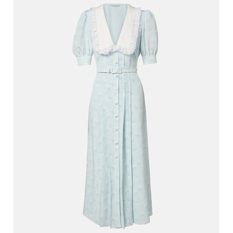 Alessandra Rich Floral silk midi dress