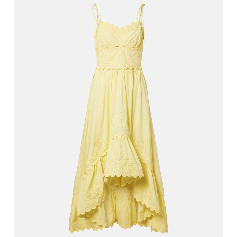 Juliet Dunn Embroidered cotton midi dress