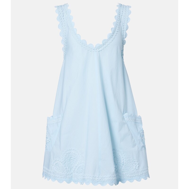 Juliet Dunn Embroidered cotton minidress