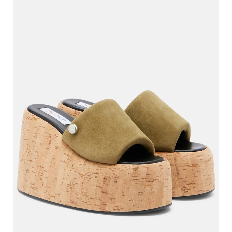 The Attico Mochi suede platform slides