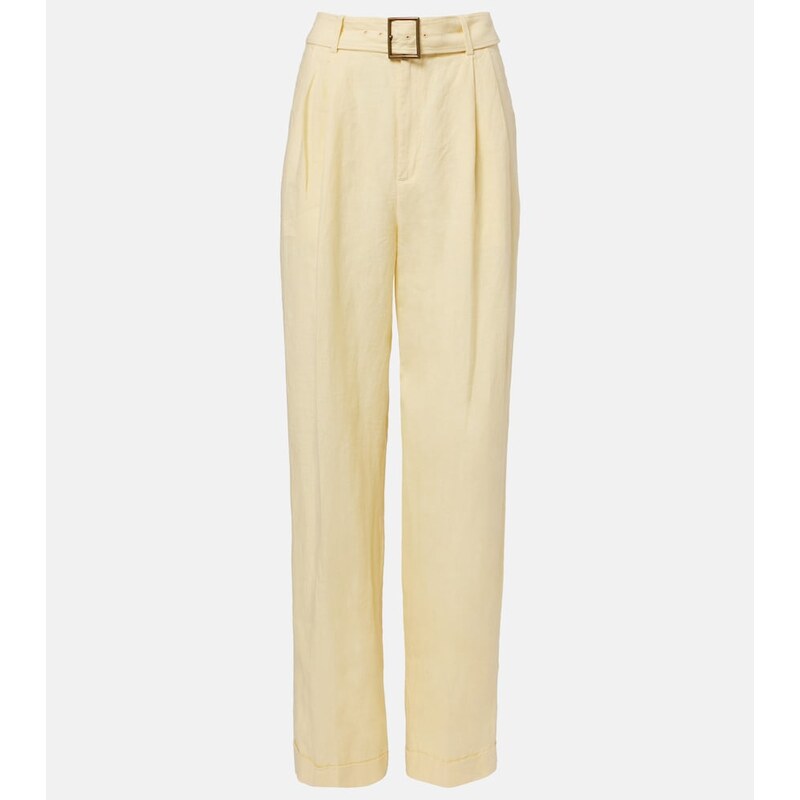 Polo Ralph Lauren Belted linen straight pants