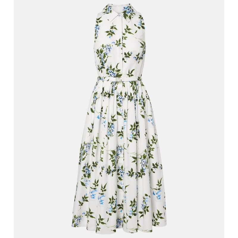 Emilia Wickstead Norika belted floral cotton shirt dress