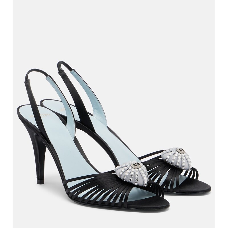 Valentino Garavani CÅur Royal satin slingback sandals