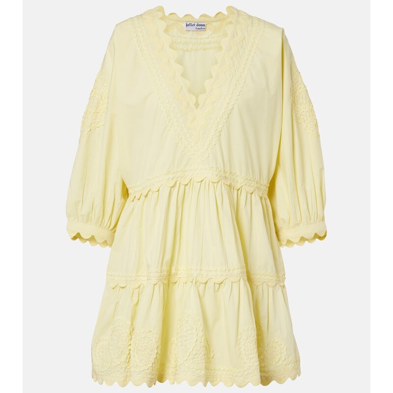 Juliet Dunn Embroidered cotton minidress