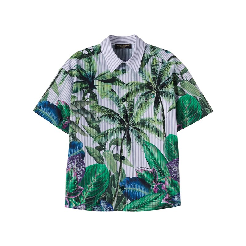 Dolce&Gabbana Kids Printed striped cotton shirt