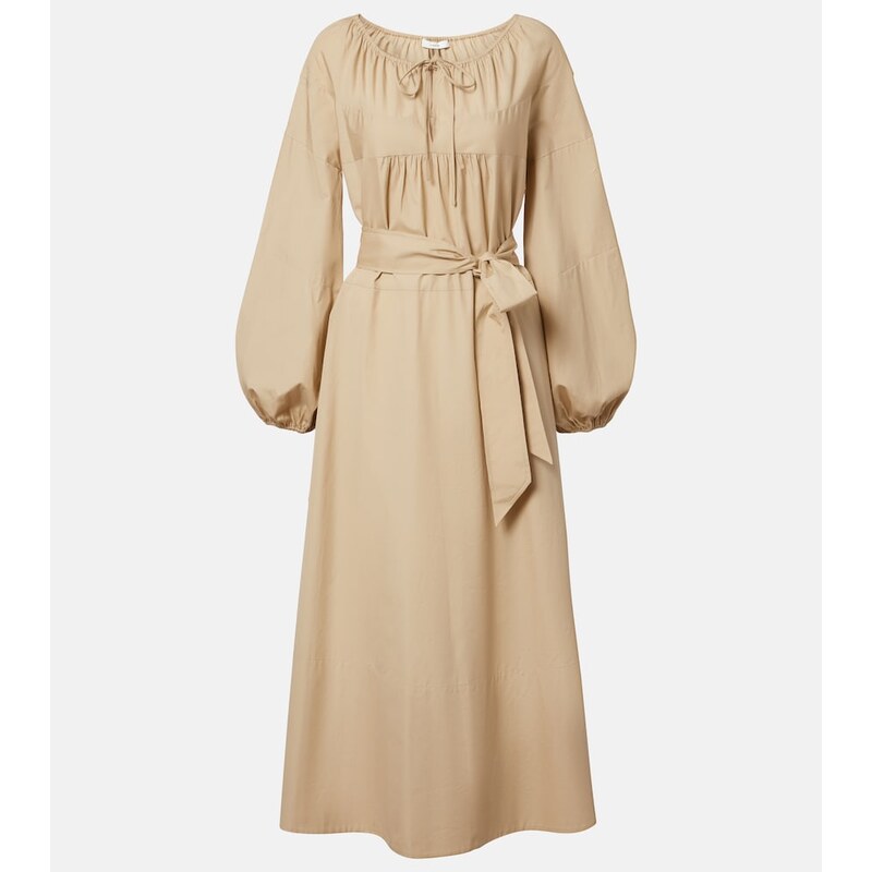 Vince Belted cotton poplin midi dress