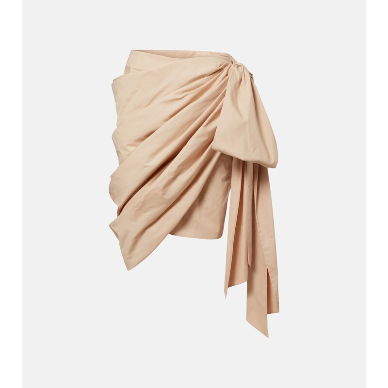 Chloe ChloÃ Bow-detail cotton poplin midi skirt