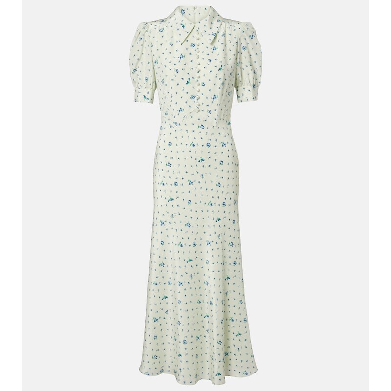 Alessandra Rich Floral silk midi dress