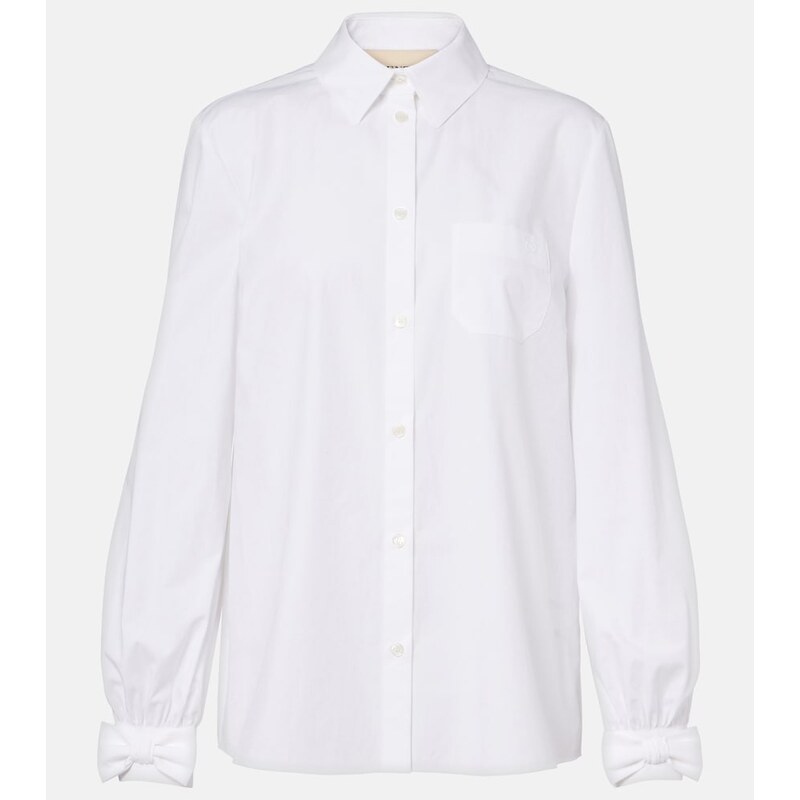 Valentino Bow-detail cotton poplin shirt