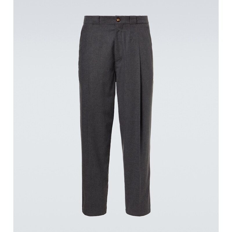 Brunello Cucinelli Wool, cotton and silk tapered pants