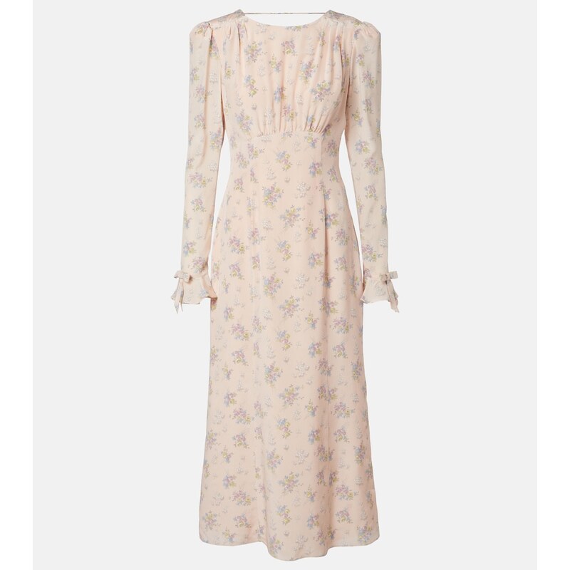 Alessandra Rich Floral open-back silk midi dress
