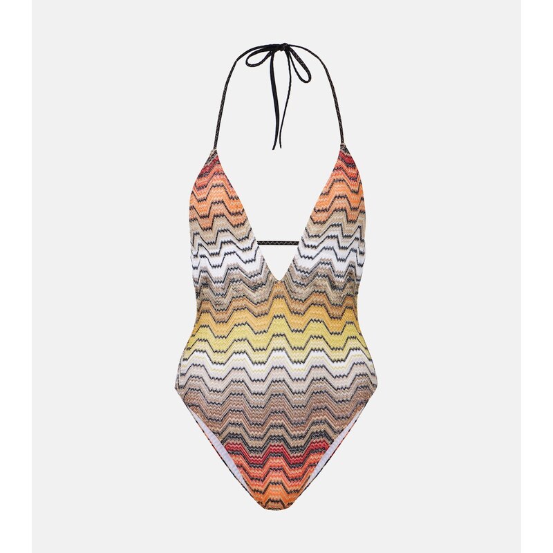 Missoni Halterneck lamÃ swimsuit