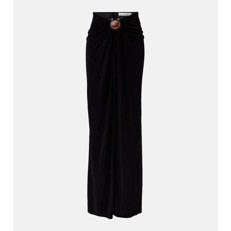 Christopher Esber Embellished gathered jersey maxi skirt
