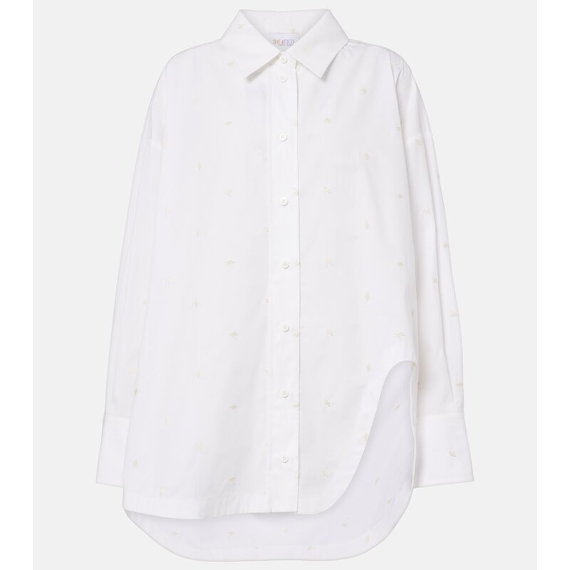 The Attico Embroidered cotton-blend poplin shirt