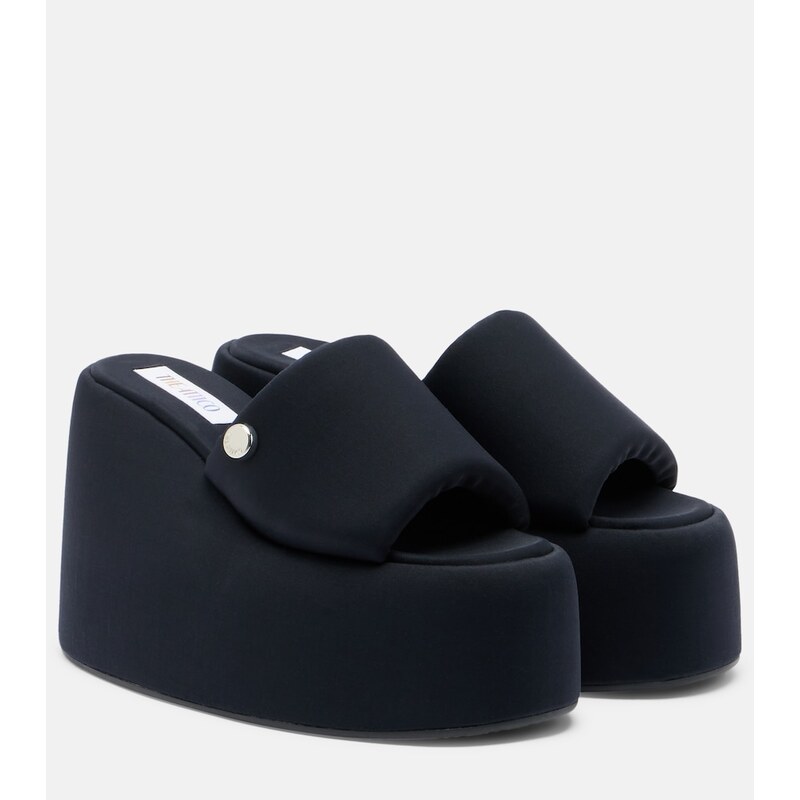 Dámské pantofle The Attico Mochi platform slides v barvě Black/Grizzly