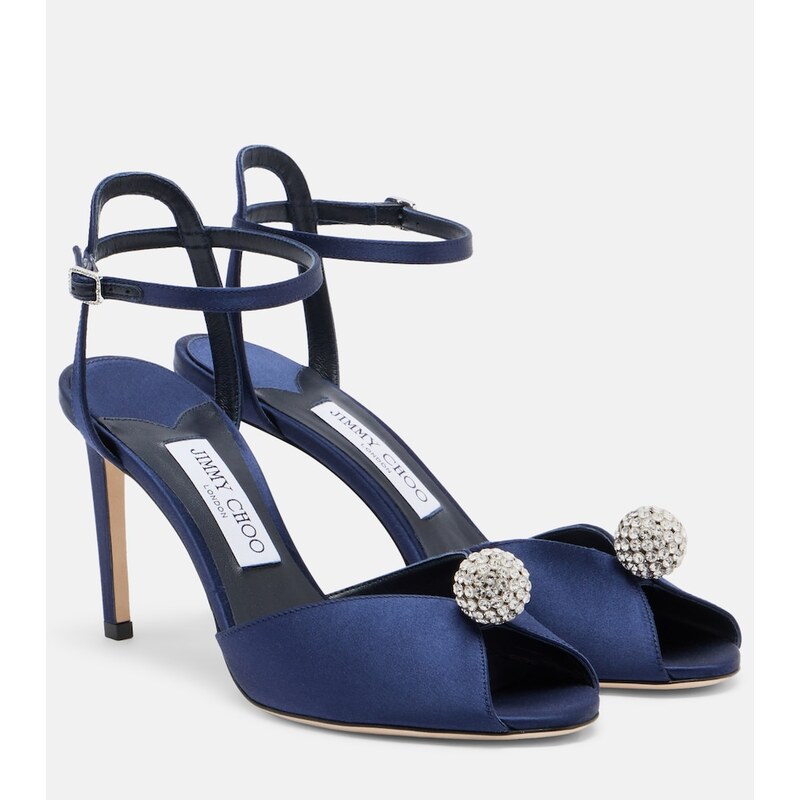 Jimmy Choo Sacora embellished satin sandals