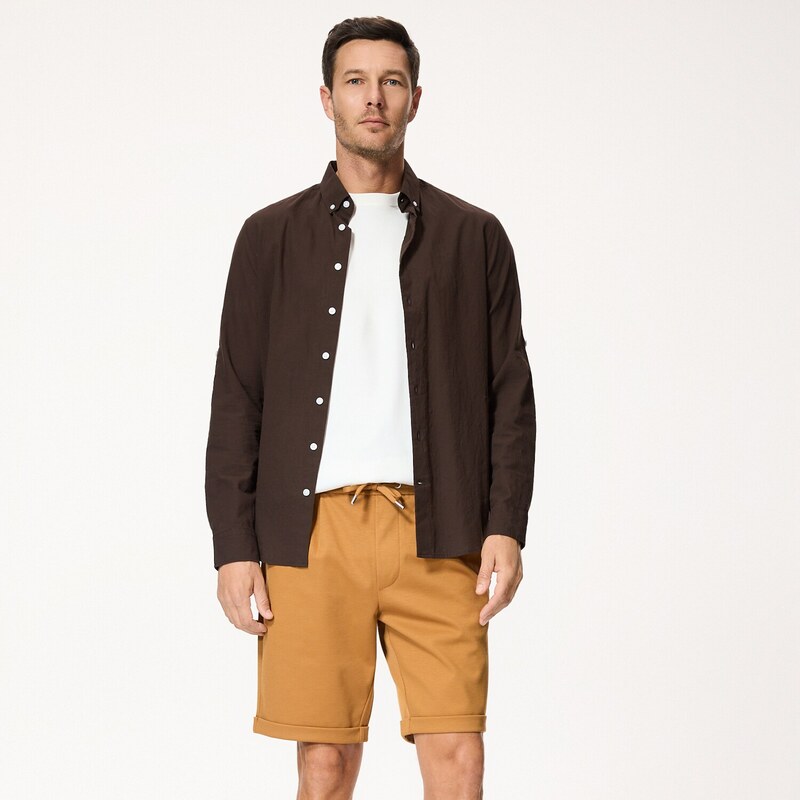 Reserved - Šortky regular fit - jantarová