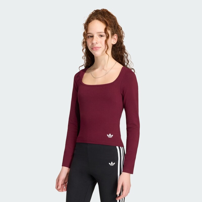 Adidas Tričko s dlouhým rukávem SLIM FRONT SQUARE COLLAR