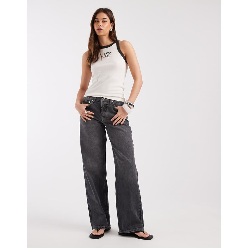 Levi's graphic ribbed racer vest in white