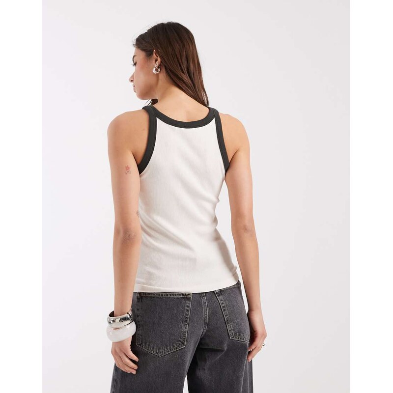 Levi's graphic ribbed racer vest in white