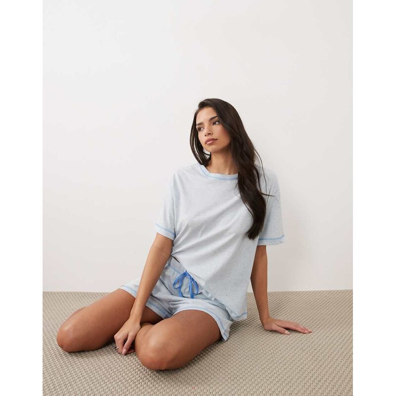 ASOS DESIGN Essentials oversized tee and short pyjama set with