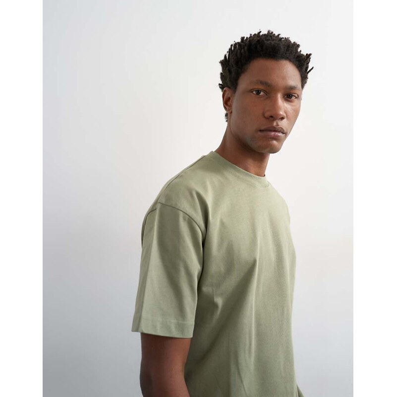 Topman relaxed fit t-shirt in khaki-Green