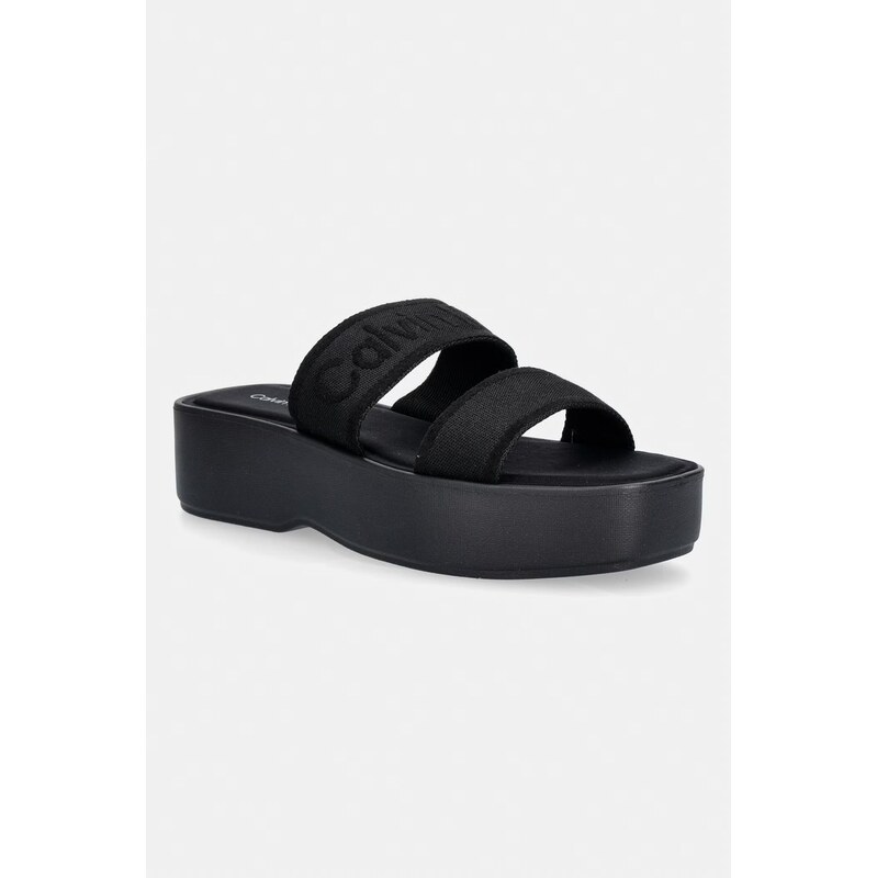 Calvin Klein pantofle dámské FLATFORM SNDL WEBBING