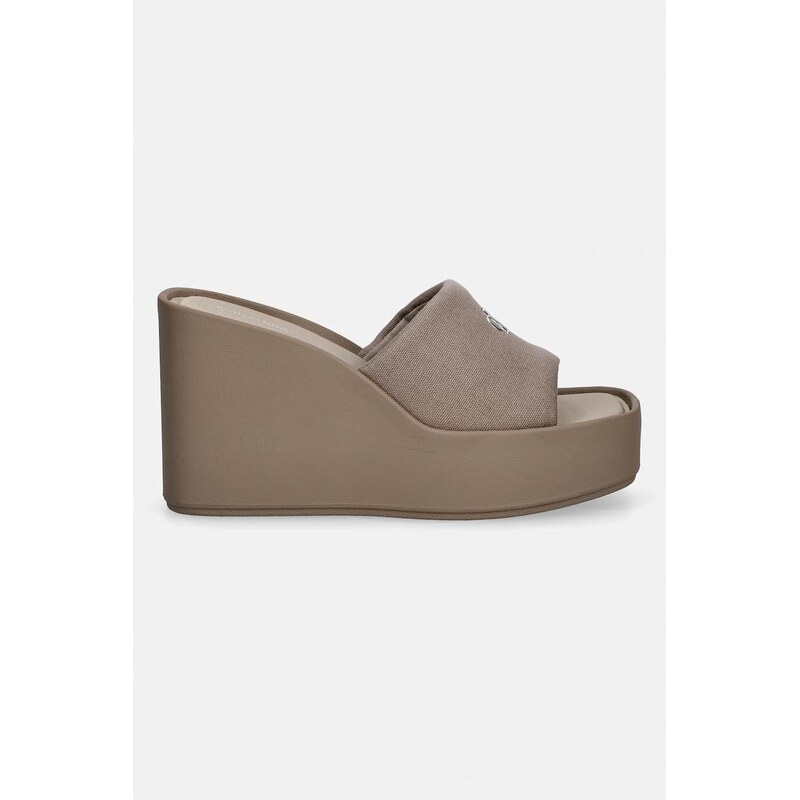 Calvin Klein pantofle na klínku dámské WEDGE 70 SNDL CANV MG