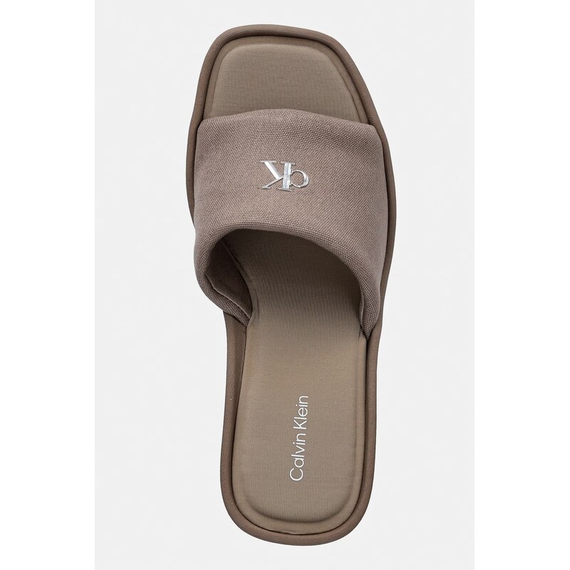 Calvin Klein pantofle na klínku dámské WEDGE 70 SNDL CANV MG