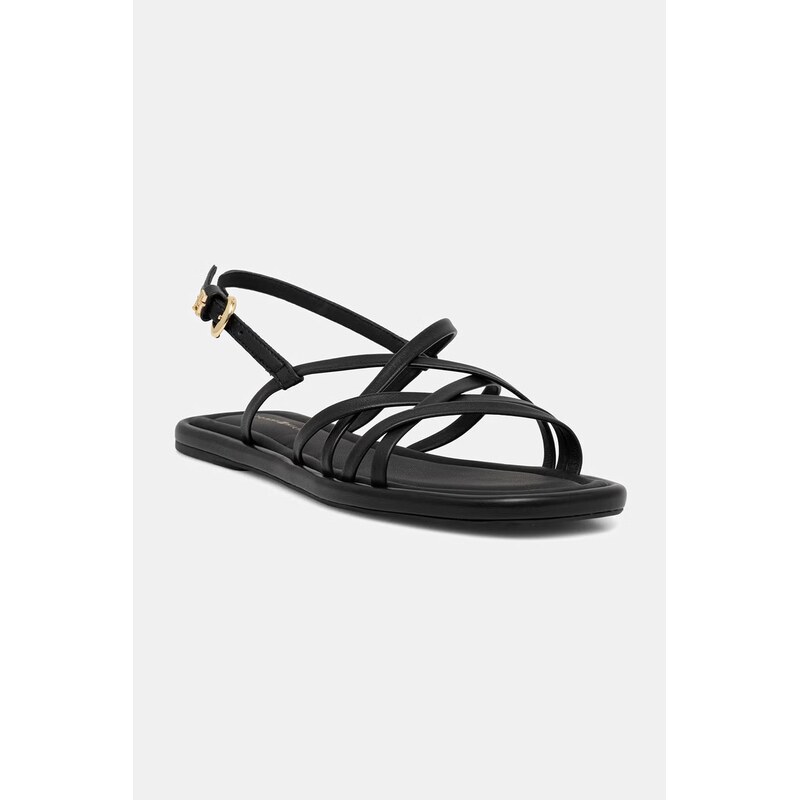 Tommy Hilfiger sandály dámské kožené FLAT STRAPPY SANDAL LTH