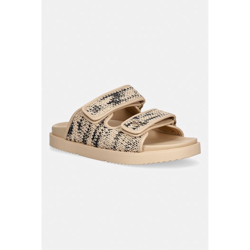 Tommy Hilfiger pantofle dámské DOUBLE STRAP RAFFIA SANDAL