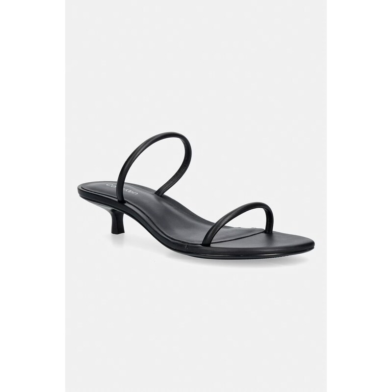 Calvin Klein sandály na jehlovém podpatku kožené KITT HEEL SNDL DOUBLE 115389513