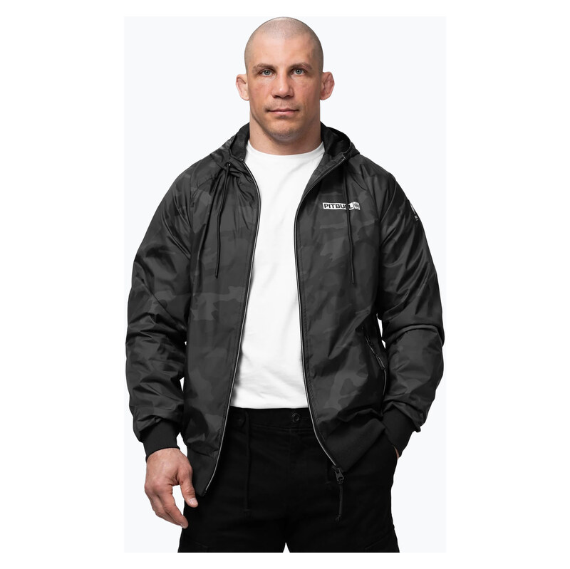 Pánská bunda Pitbull Athletic Logo Nylon Hooded black