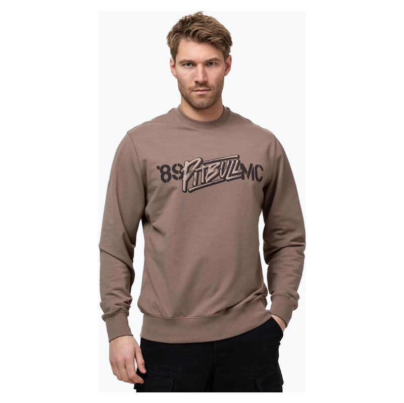 Pánská mikina Pitbull MC Crewneck Sweatshirt brown savana