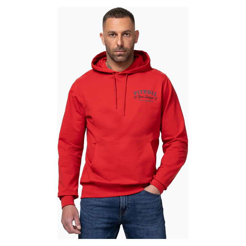 Pánská mikina Pitbull Strenght & Respect Sweatshirt Hooded red