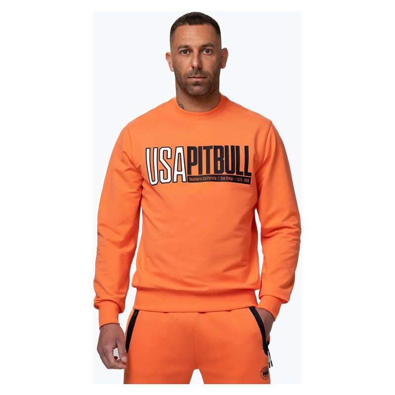 Pánská mikina Pitbull USA Crewneck Sweatshirt fluo orange