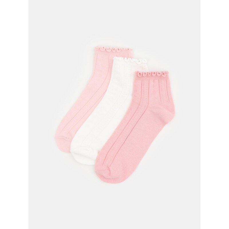 Sinsay - Žebrované ponožky 3 pack - vícebarevná
