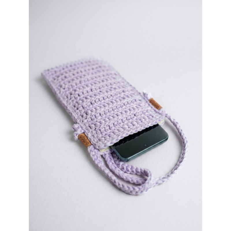 DOKE Háčkovaná kapsa na telefon lavender 106379734