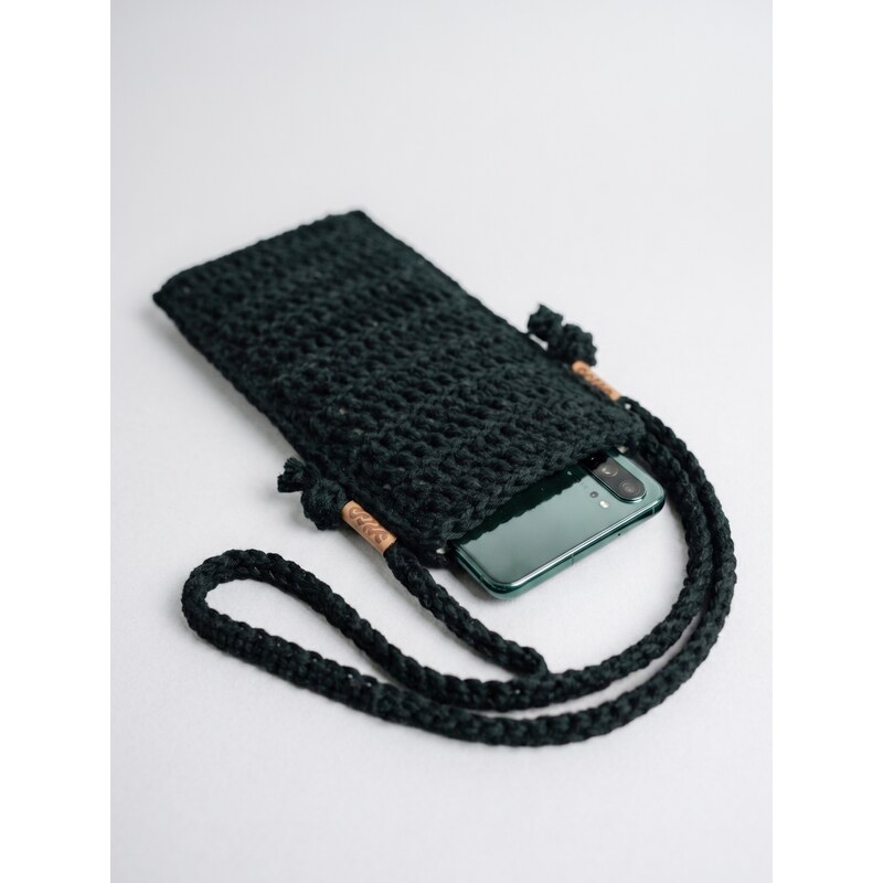 DOKE Háčkovaná kapsa na telefon black 106379728