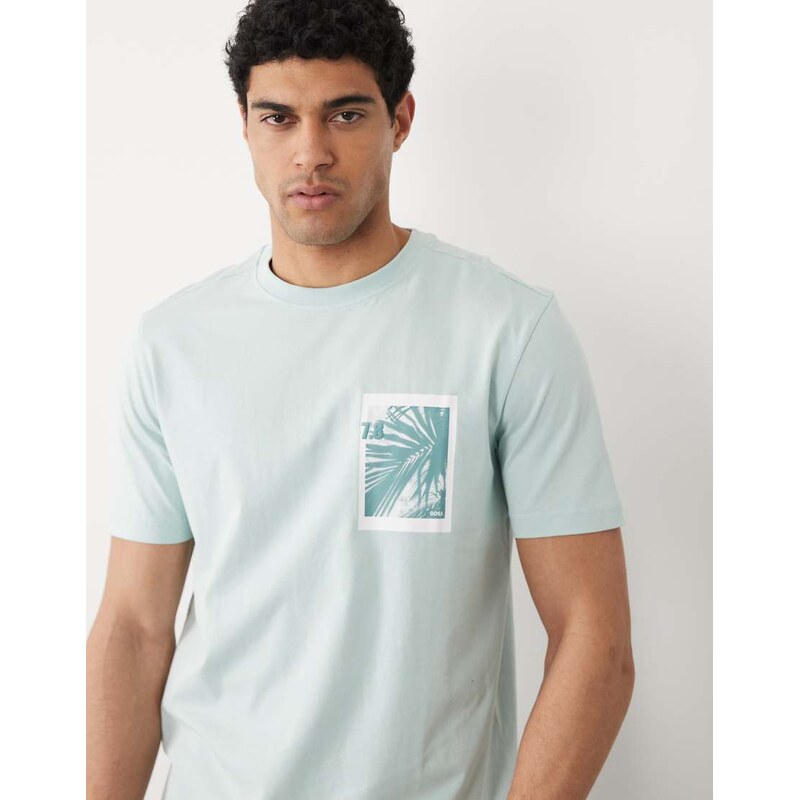 BOSS Orange Hugo Boss regular fit graphic short sleeve in turquoise-Blue