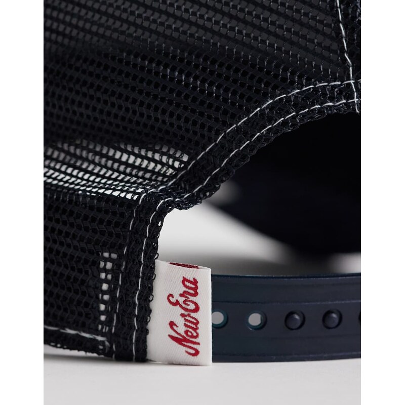 New Era patch logo womens 9forty denim trucker in navy