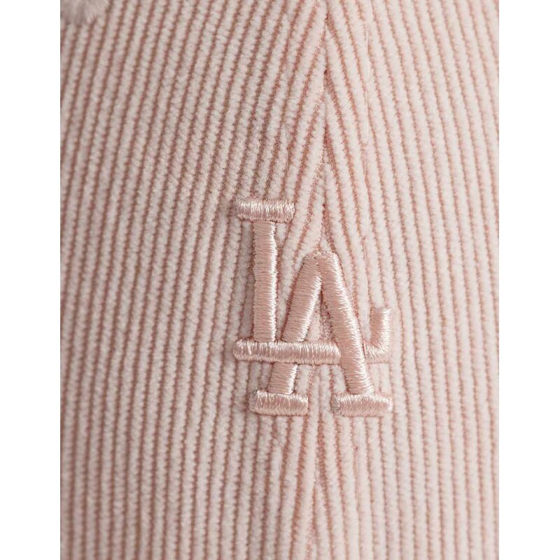 New Era LA Dodgers womens 9forty mini logo cord cap in pink