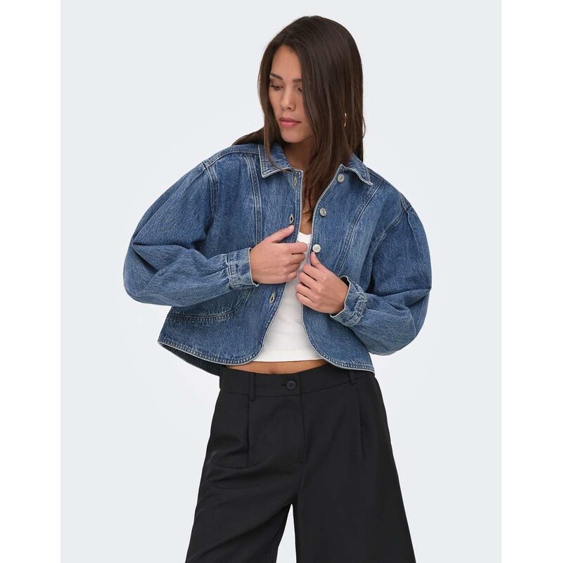 ONLY Denim jacket in medium blue denim 115509453