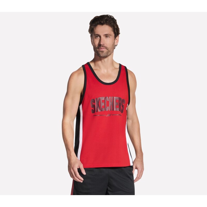Skechers Muži Street Jersey v Červené/Hnědý, Velikost Malý
