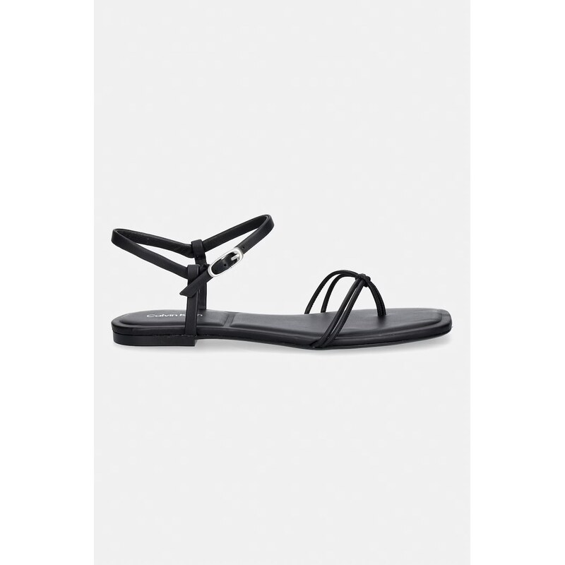Calvin Klein sandály dámské SQUARE FLAT SANDAL STRAP LTH