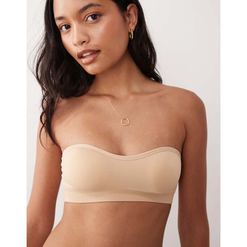 Cotton On seamless sweetheart padded bandeau in frappe-Neutral 115403118