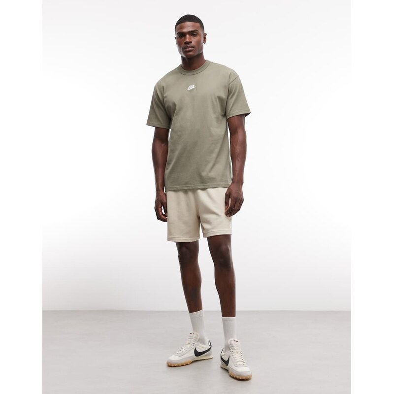 Nike Club French Terry shorts in beige-White
