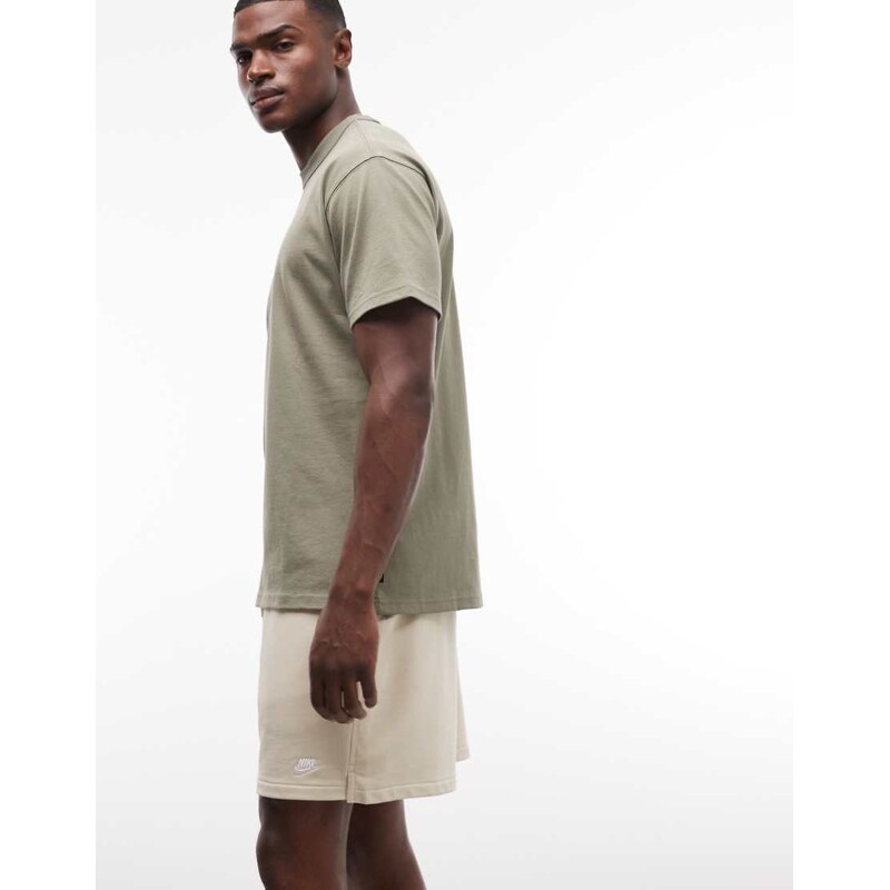 Nike Club French Terry shorts in beige-White