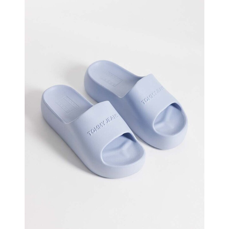 Tommy Jeans chunky slides in light blue 115403062